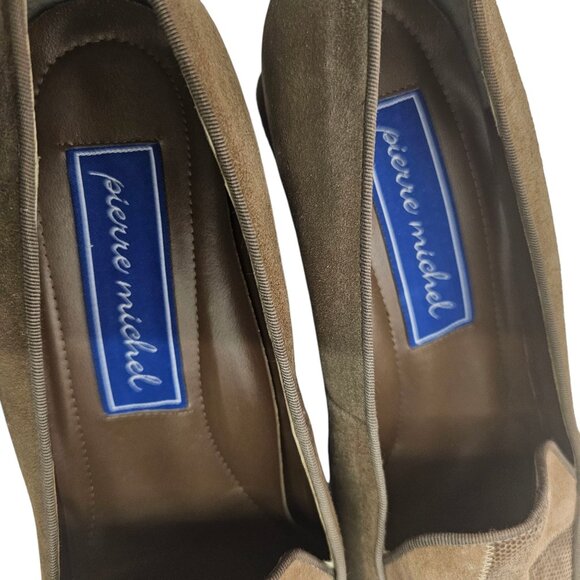 Vintage 1990s Pierre Michel Womens Brown Suede & Patent Leather Heels Size 10B - Picture 4 of 12